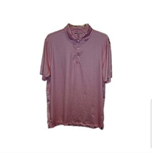 Kenneth Cole Golf Polo Shirt Geometric Pink Flower Wicking UPF Stretch Size M